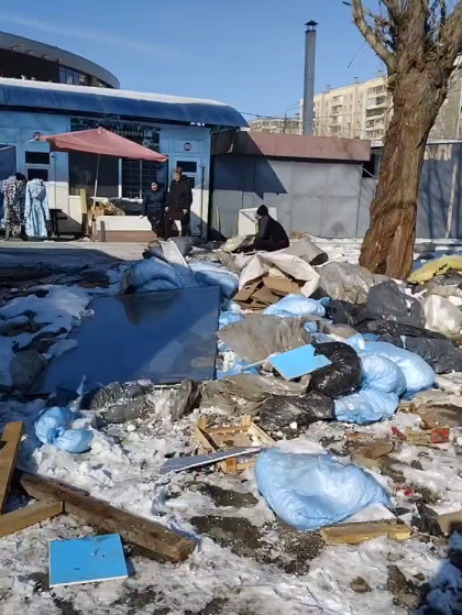    Что осталось от килска у ТРК "Космос". Фото: скрин видео/предоставлено Царьграду.