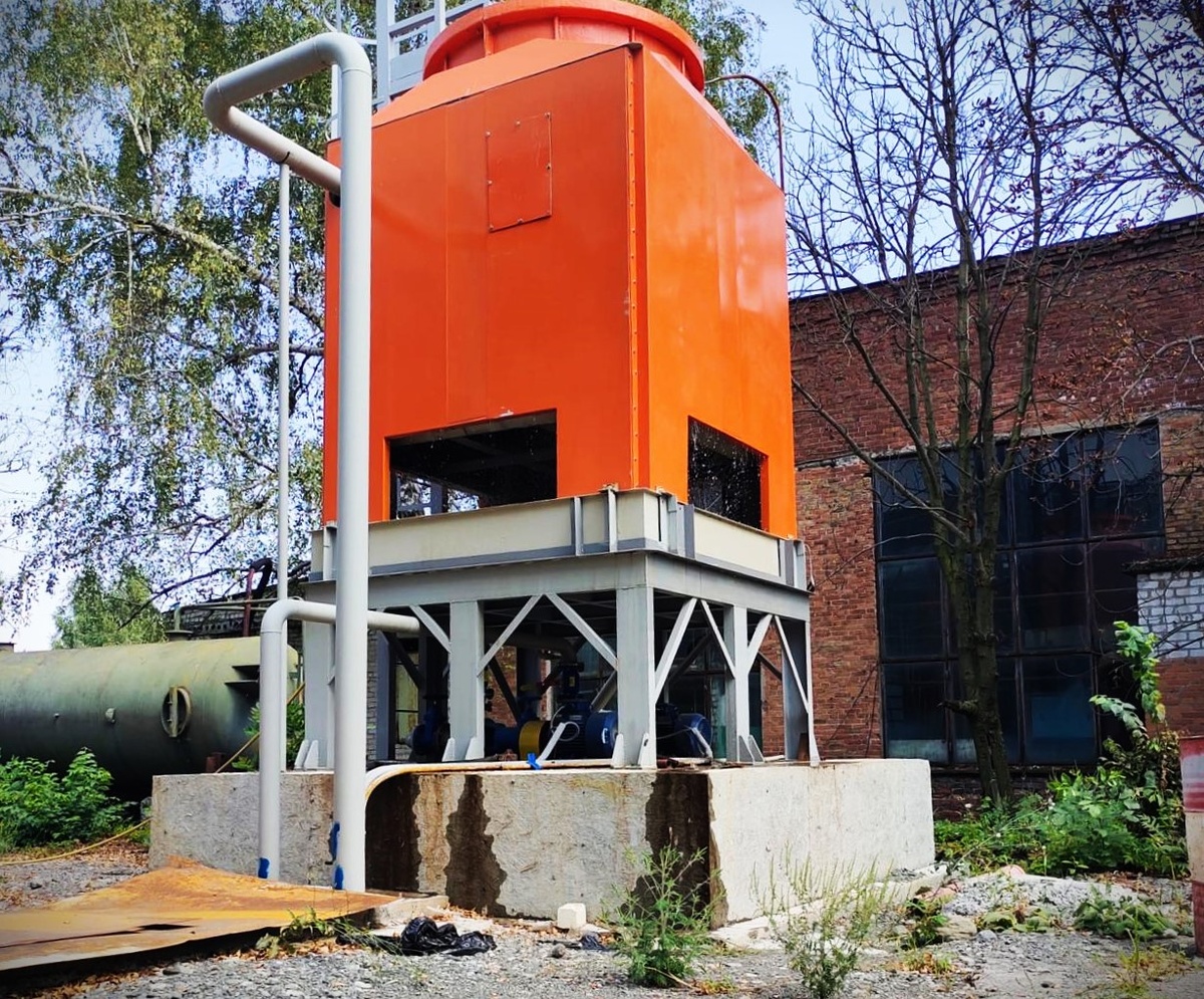 Наша градирня из стеклопластика для заказчика 