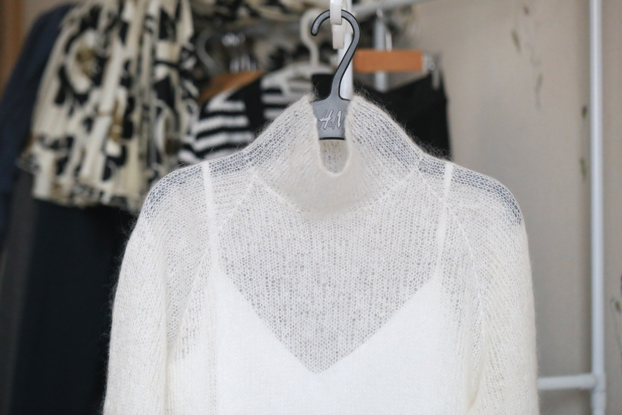 Водолазка-паутинка из кид-мохера 75% + шёлк 25% (Lana Gatto Silk Mohair)