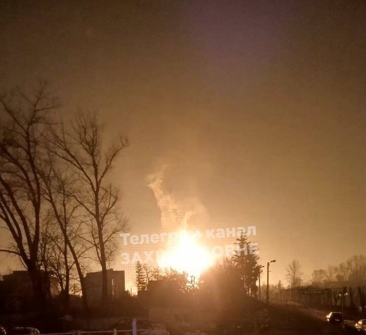   Фото: возгорание после прилета боеприпаса ВС РФ.