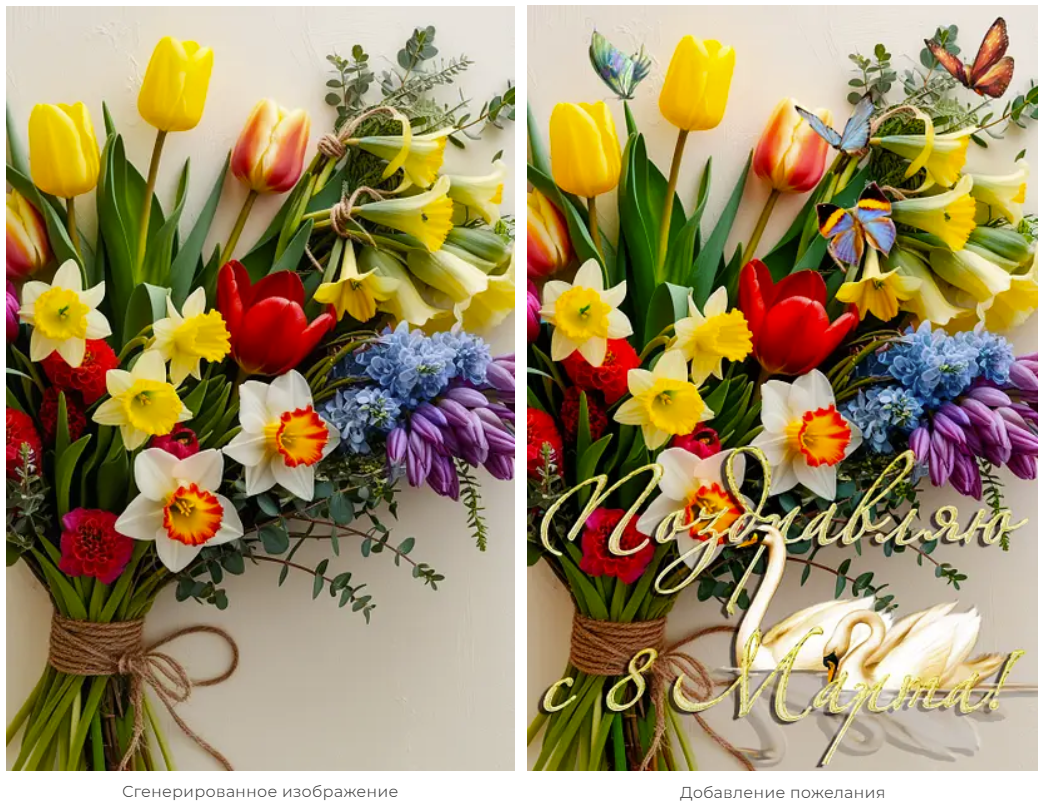 Открытка на 8 марта: Цветы