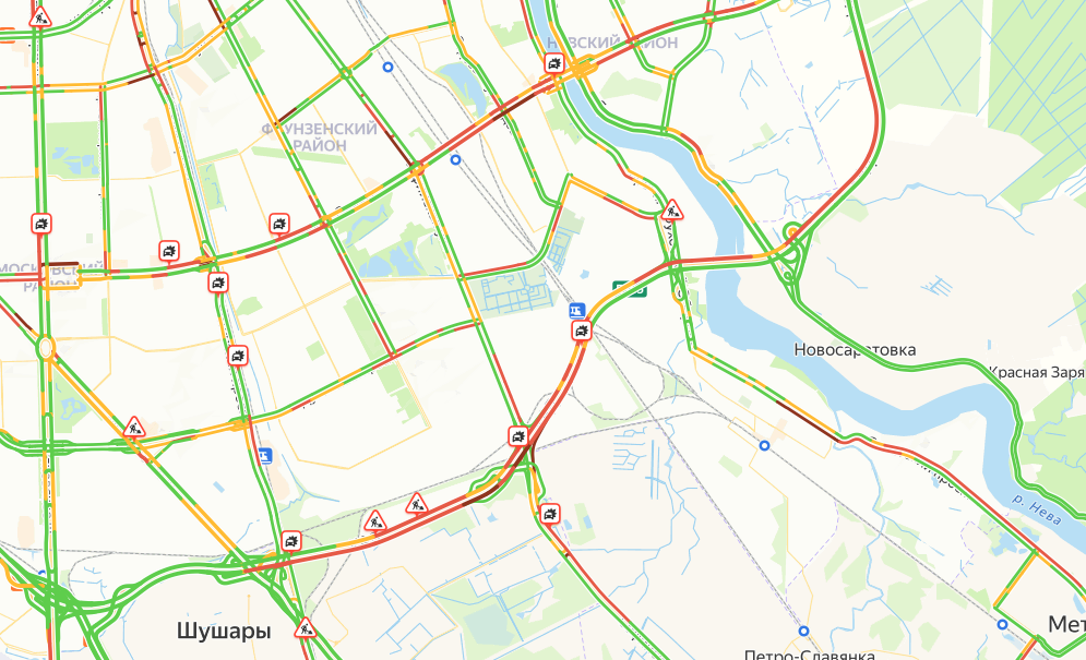    Фото: скриншот сервиса Яндекс.Пробки