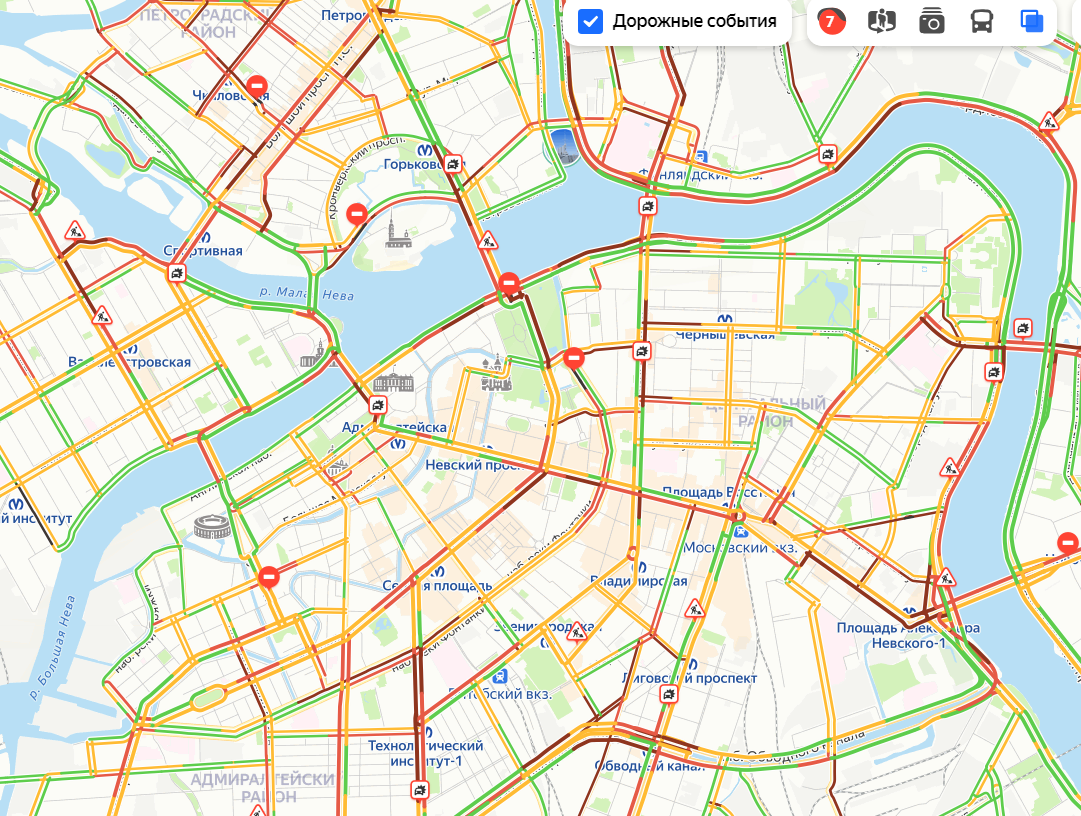    Фото: скриншот сервиса Яндекс.Пробки