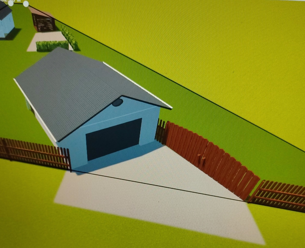 Размещение параллельно границе участка в 8,5 м