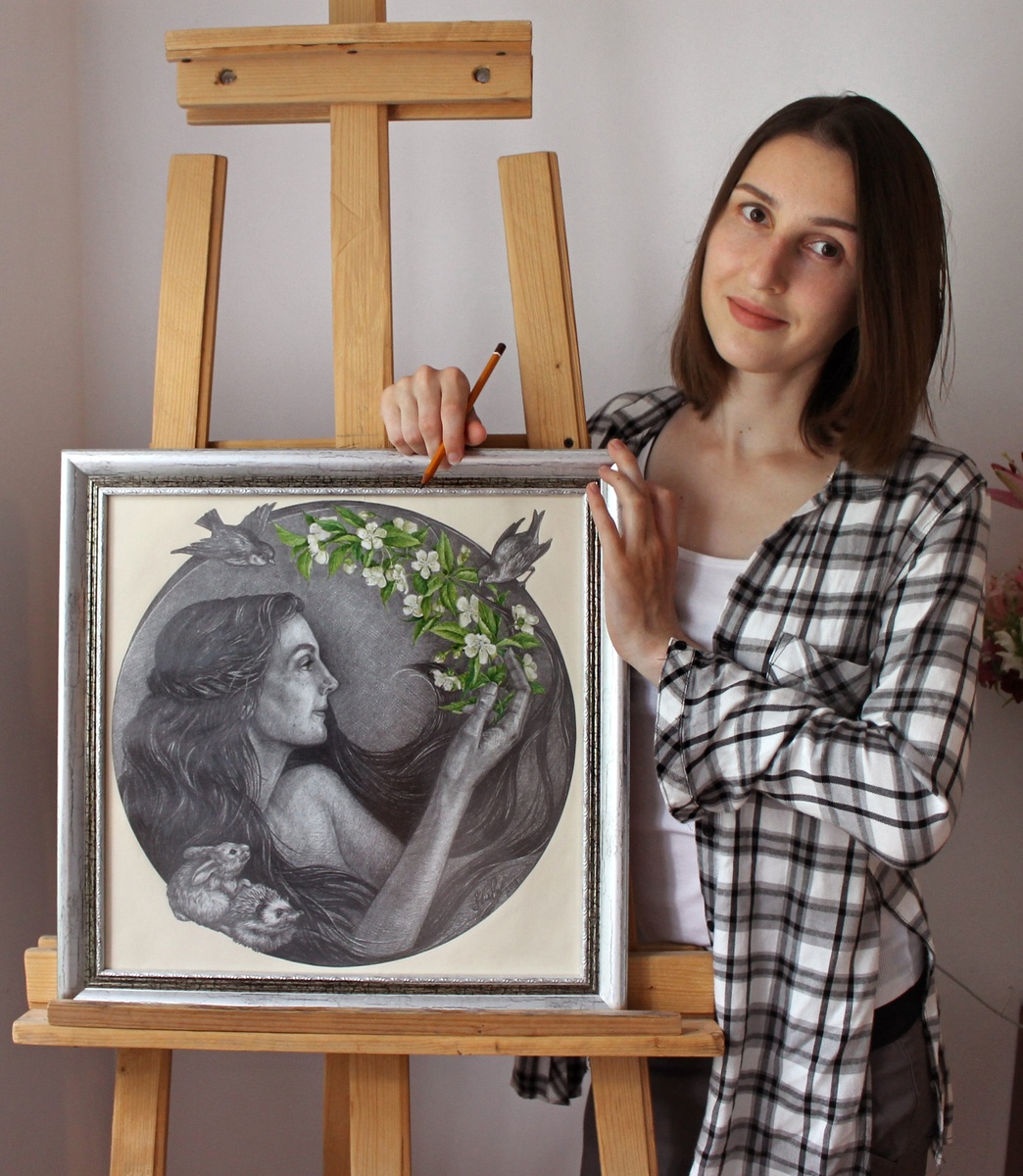 Формат d=40см., бумага/карандаш/акварель