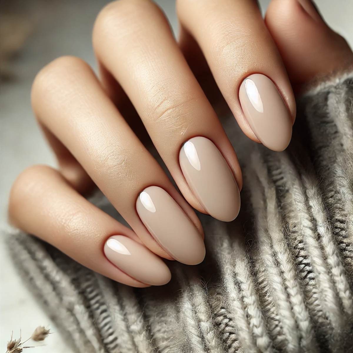 Нежный бежевый маникюр