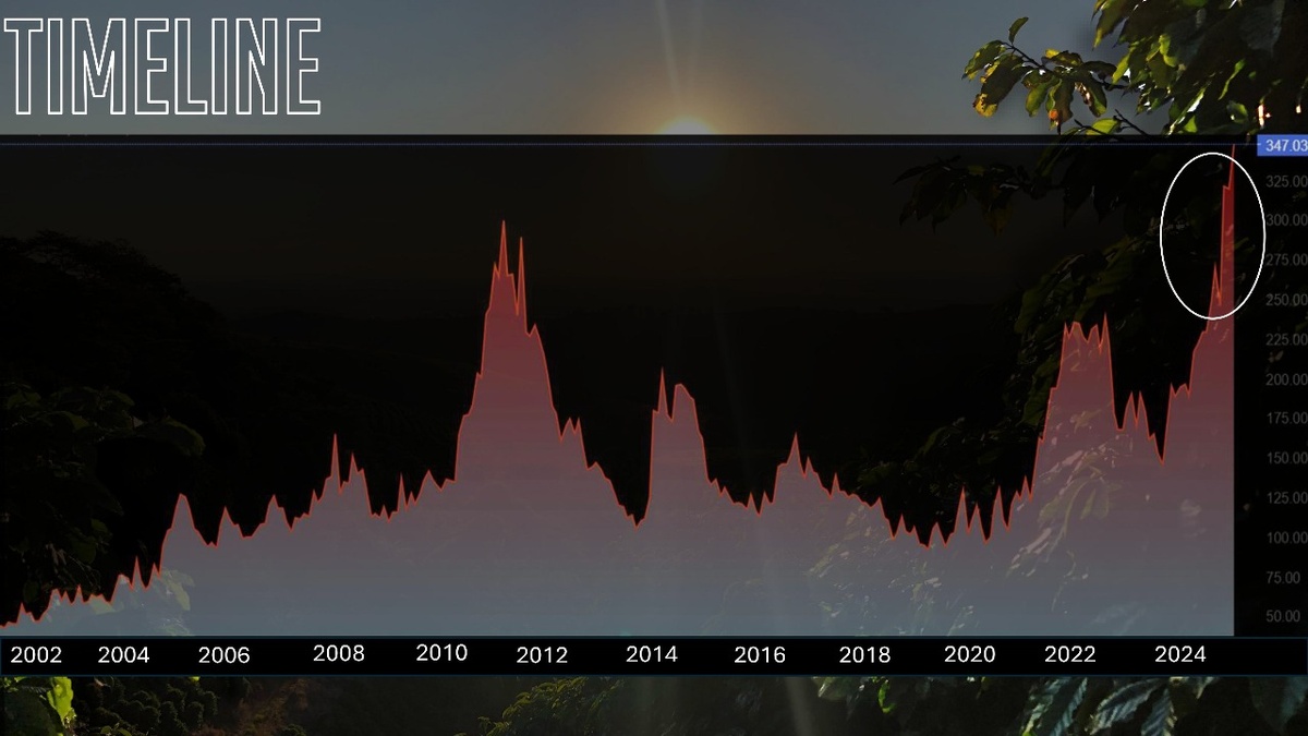 График роста цены на кофе 