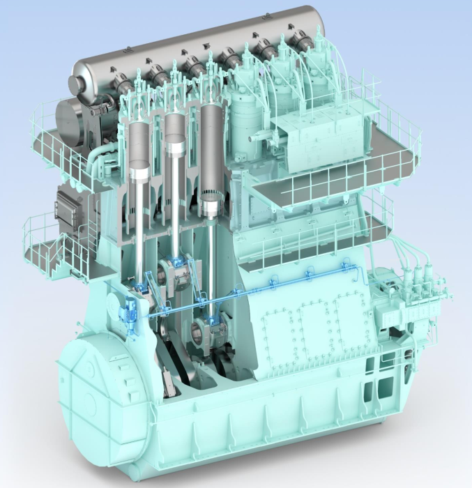 Рисунок 1. Двигатель 6X72DF с системой изменения степени сжатия.