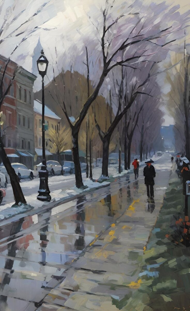 Март, капель. Иллюстрация создана с помощью нейросети DreamAI.