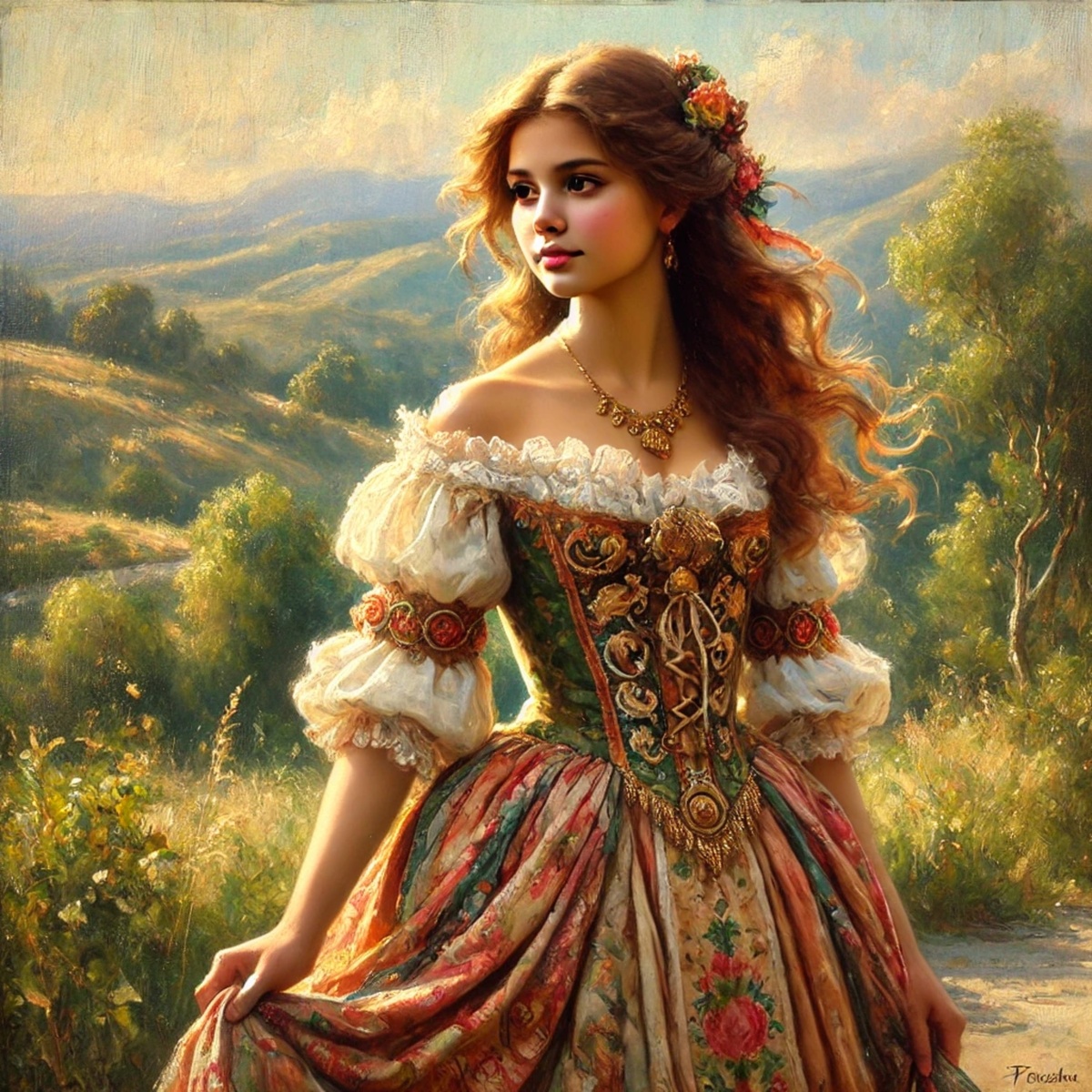 Романтизм, масло на холсте, создано ИИ