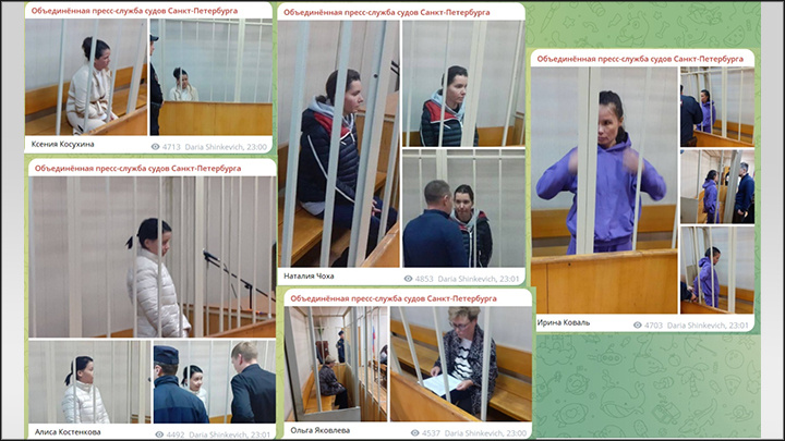 Фигурантки громкого уголовного дела//Скриншот постов из ТГ-канала "Объединённая пресс-служба судов Санкт-Петербурга"