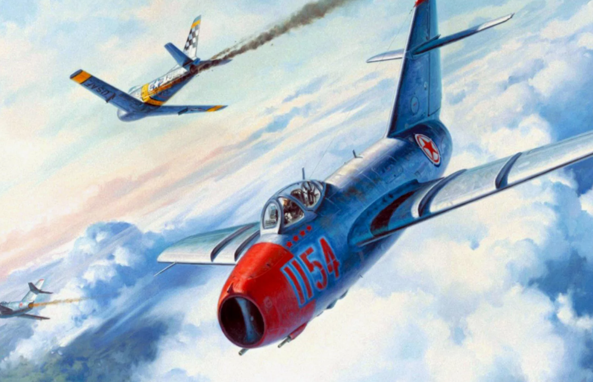 МиГ-15 сбили по итогам войны более 1100 самолётов, американцы - меньше 600. Но при этом историки ВВС США продолжают на голубом глазу утверждать, что Сейбр одержал безусловную победу над своим главным оппонентом. Ну-ну. Картинка  National Air and Space Museum