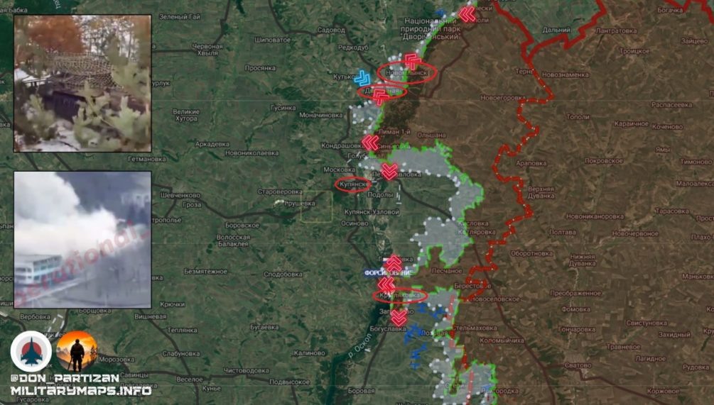   Карта СВО. Продвижение ВС РФ на Купянском направлении по версии наших военкоров. Тг-канал "Донбасский Партизан".