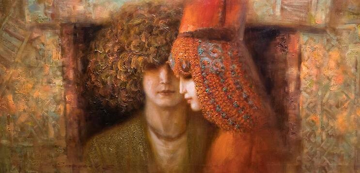 Саидбек Сабирбаев. «Фас-анфас». 2021. Холст, масло