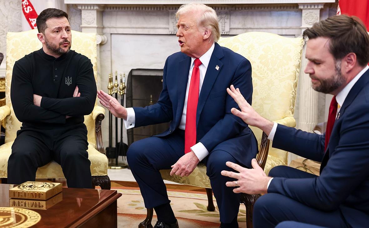 На встрече в Овальном кабинете: перепалка между Трампом, Вэнсом и Зеленским. Полное видео с переводом посмотреть можно тут: https://t.me/rt_russian/231851 