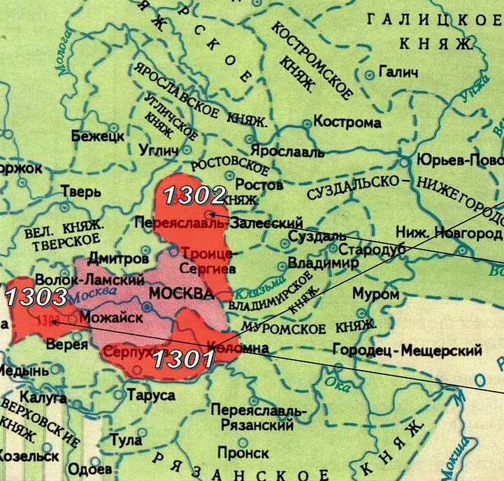 Карта расширения кн. Московского