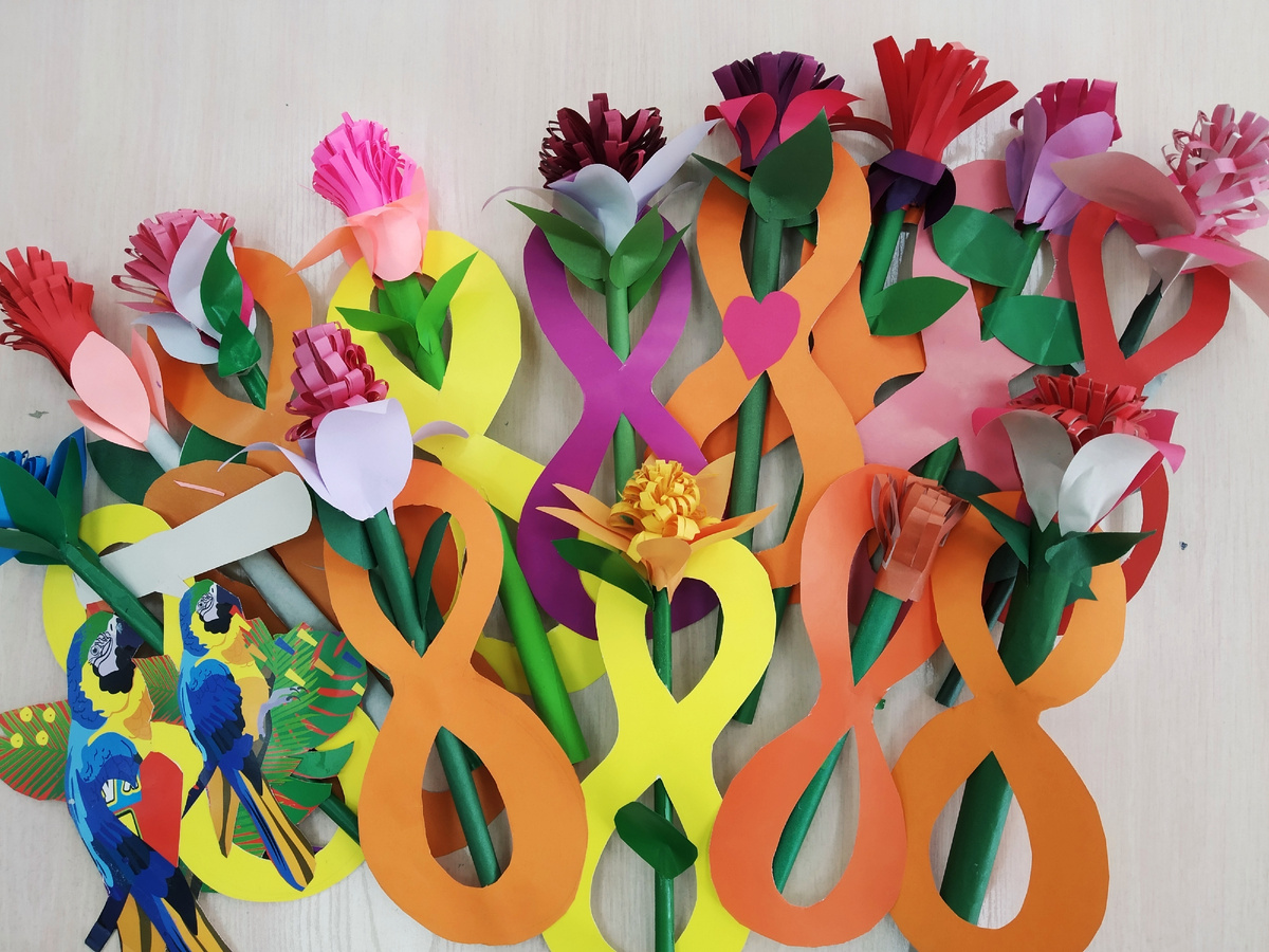 Подарки для мам в технике бумагапластика изготовлены обучающимися 3 Б класса, СОШ9,   г Усть-Кута. 