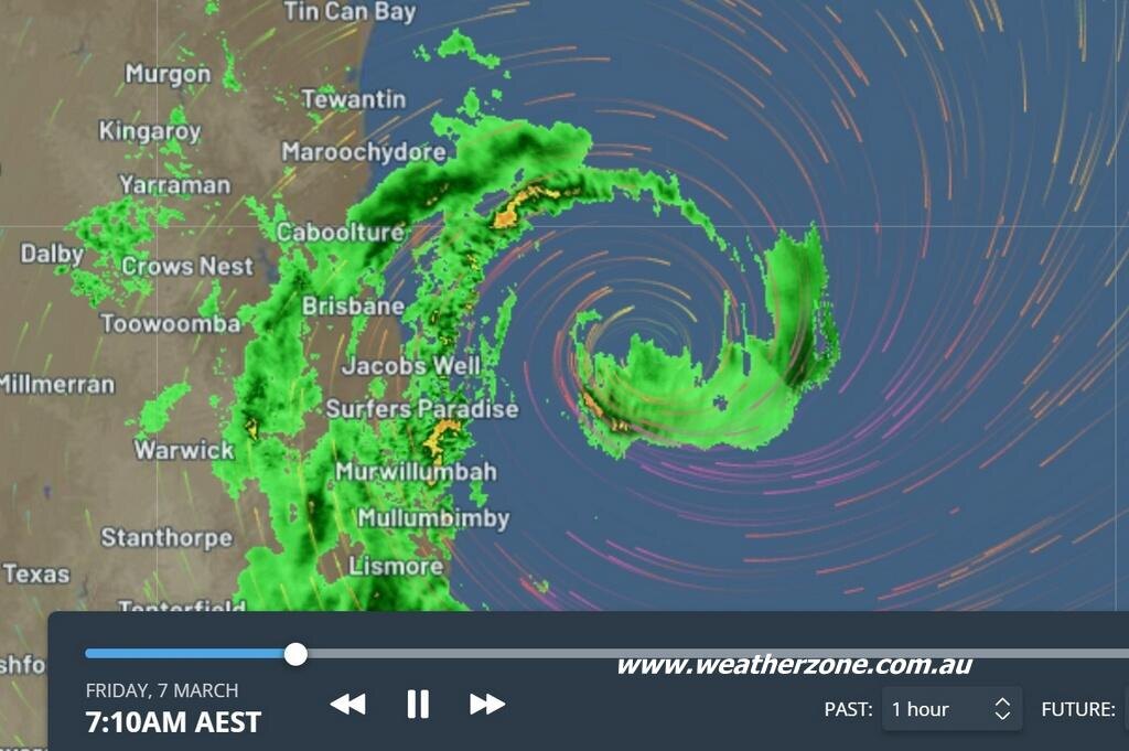 Картинка с радара в пятницу утром, в 7.10