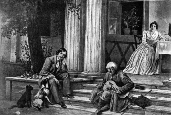 Николай Гоголь в своей усадьбе Василевке./Фото:artchive.ru