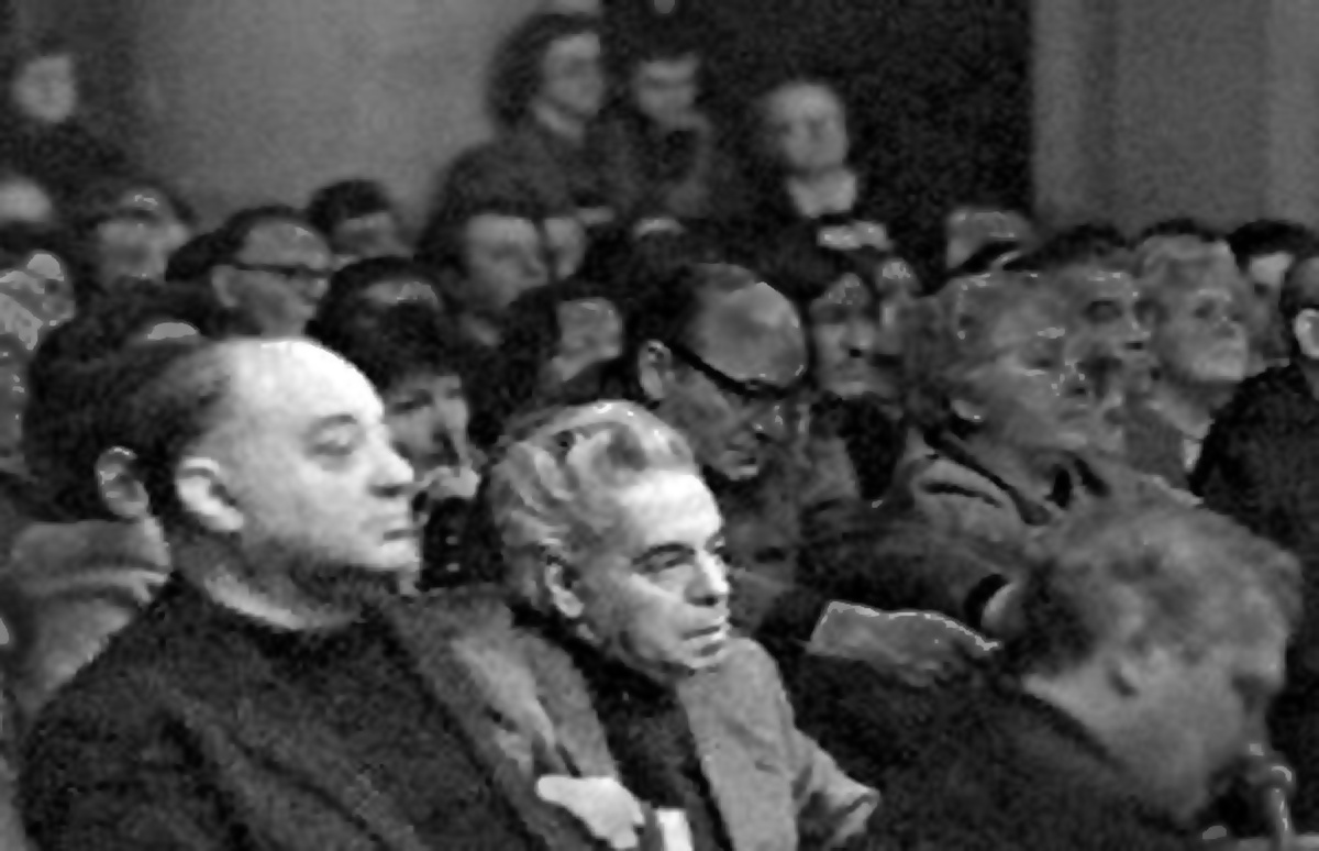 М.Я. Гринблат и Аркадий Райкин в жюри конкурса артистов эстрады.