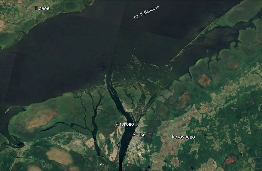 Устье реки Кубена в виде чаши, кубка.