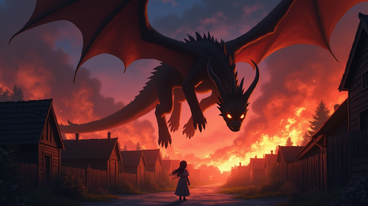 Она вспомнила рассказы старейшин о великом пожаре, о драконе, что сжёг целый город дотла.