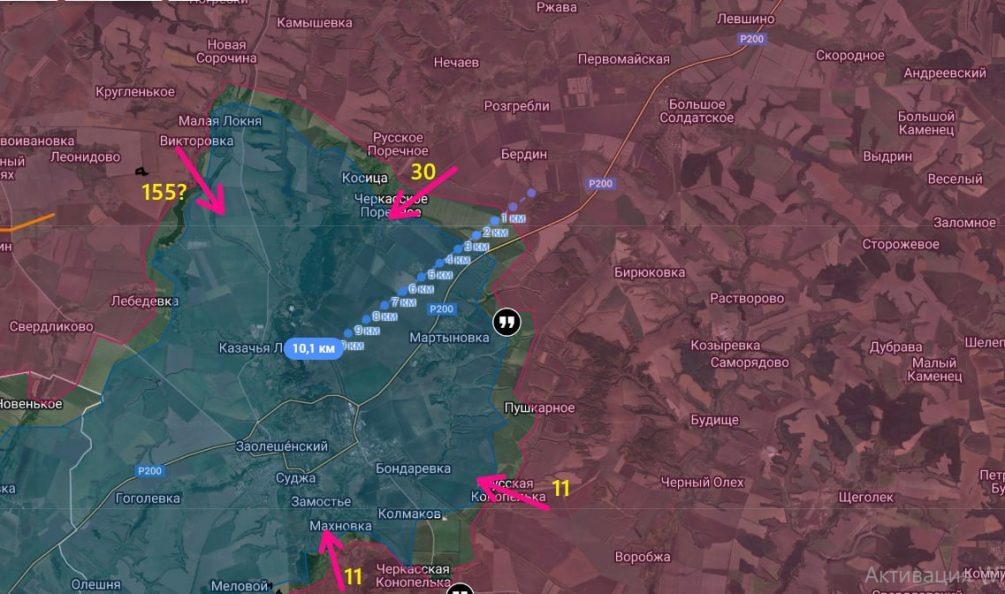    Примерное расположение трубы, по которой прорывались наши бойцы.