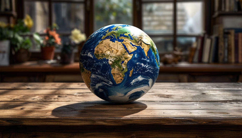 Планета Земля на столе