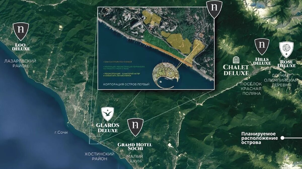 © Корпорация «Остров Первый» (Планируемый к строительству остров называют первым таким объектом в России. Однако искусственные острова на территории страны появились еще во времена Петра Великого — в Азовском море (Черепаха) и Финском заливе)