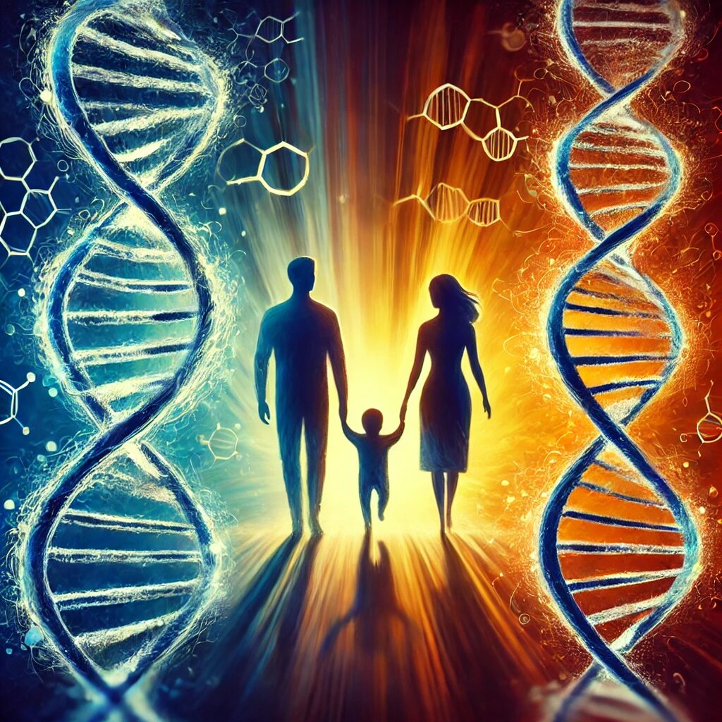 Генетическая связь семьи. ИИ рисунок