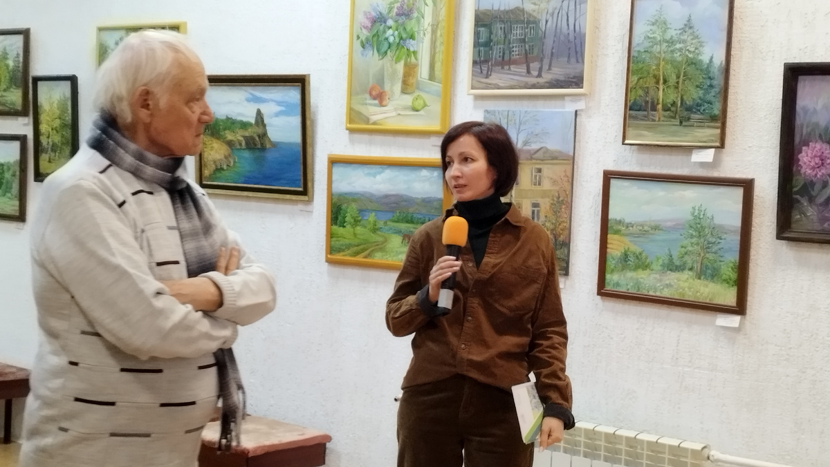 Волгоградские художники Витол Человский и Светлана Волченко на открытии выставки "Вкус цвета".