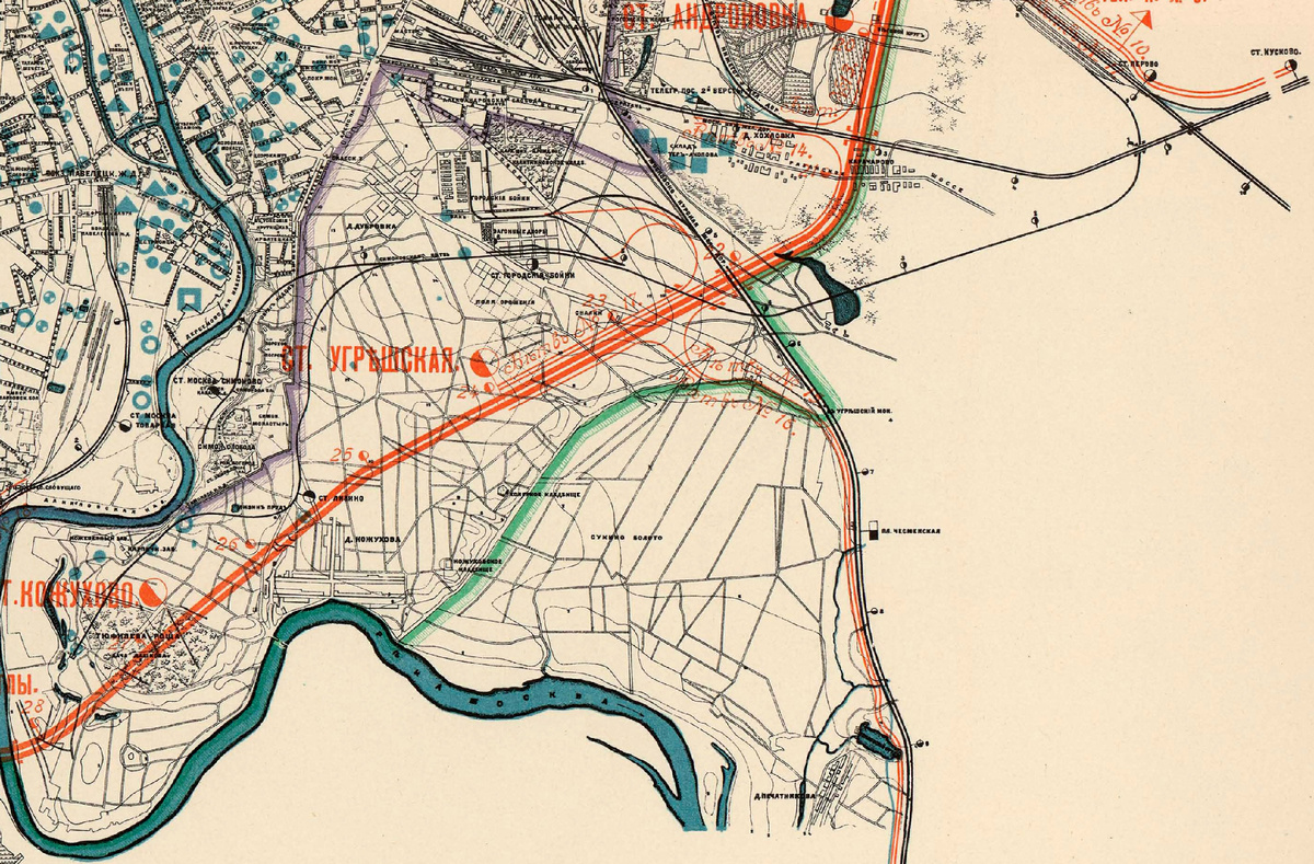 © public domain (Лизино-Симоновская ветка на карте из "Альбома исполнительных типовых чертежей 1903-1908 годов". — Т.1)