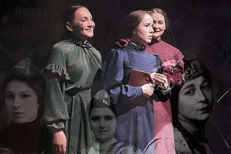    Спектакль «Табу», в центре — Гузель Валишина в роли Сары Шакуловой.   
Коллаж: «БИЗНЕС Online»