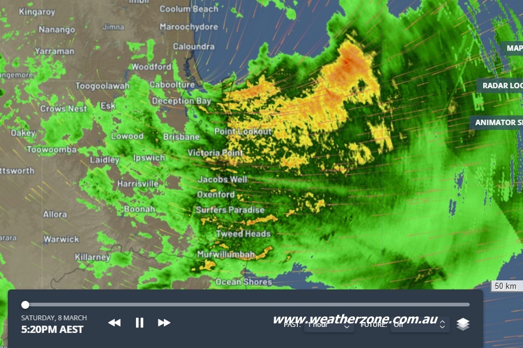 То, что нам досталось от Альфреда - очень много дождя; скрин с метеосайта