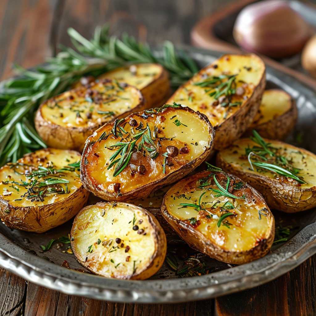 Запеченная картошка с розмарином и чесноком