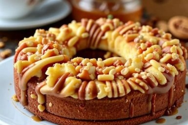 Кофейный пирог с мёдом и орехами. Глубокий вкус и насыщенная текстура — можно в Пост  📷
