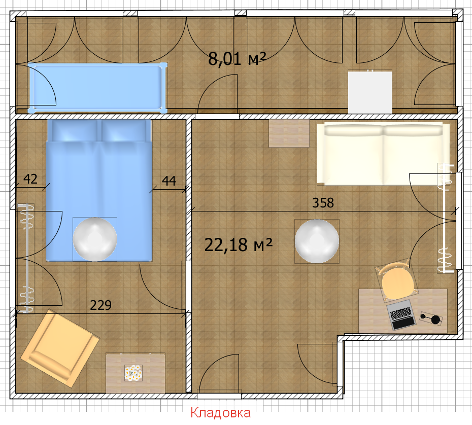 Постаралась визуализировать будущие помещения