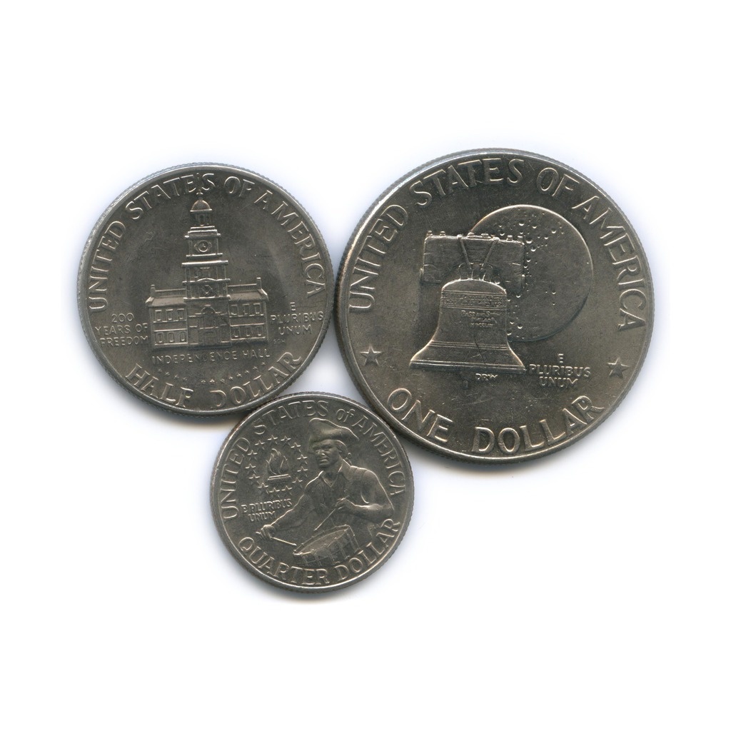 Юбилейная серия монет "200 лет независимости США".1976г.