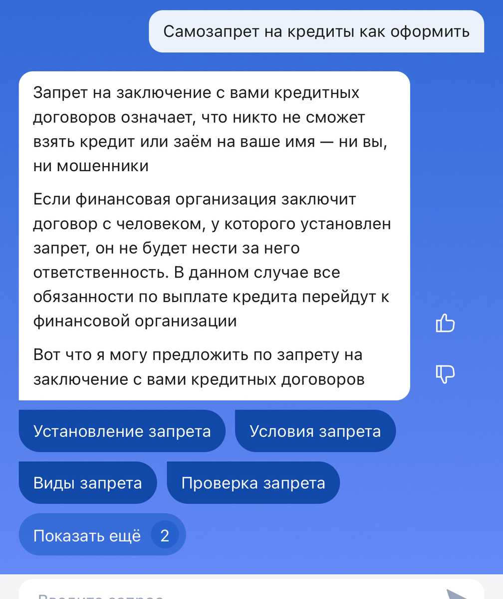 Самозпрет на кредит можно оформить на портале Госуслуг 