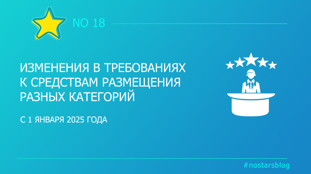 С 1 января 2025 года изменились требования к средствам размещения разных категорий