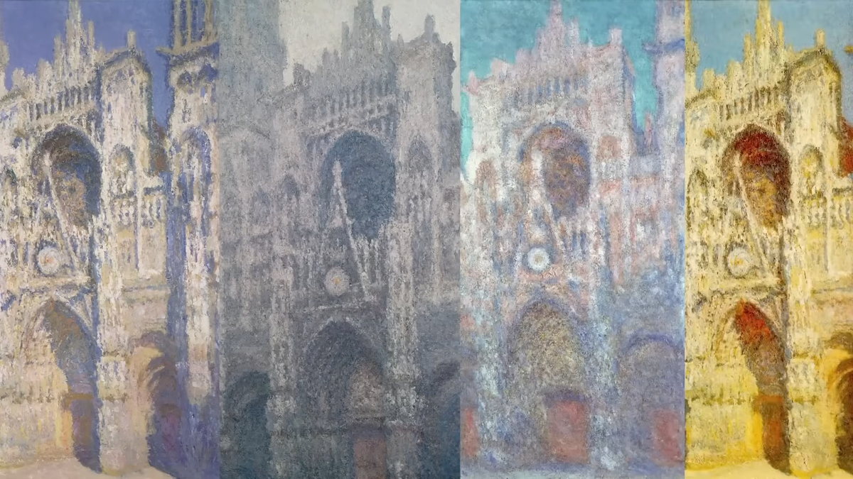 Знаменитые виды Руанского собора при разном освещении, времени дня