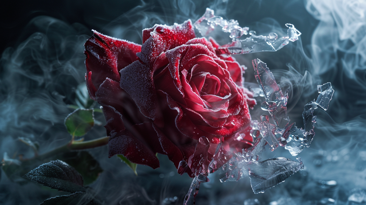 Замороженная в жидком азоте роза становится хрупкой, как тонкий лед.