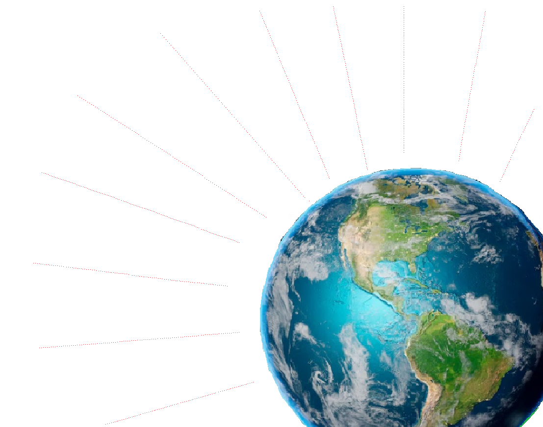 Рис. Условные линии гравитационного эфирного потока. Отличие от Эйнштейновской - все линии поля к земле, а не куда то мимо под неё.