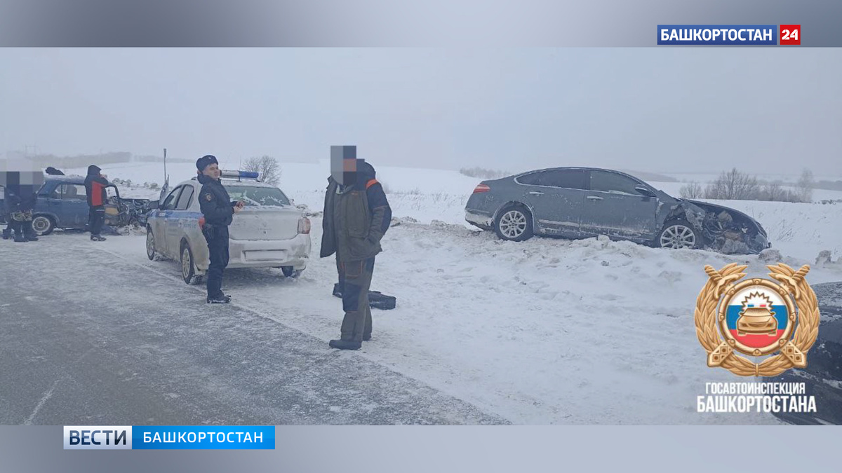    В Башкирии в условиях непогоды столкнулись два автомобиля: погиб пассажир