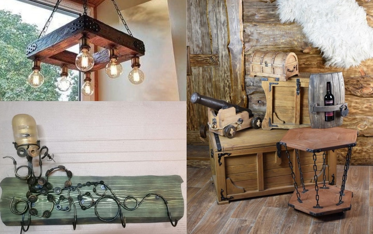 Сочетание металла и дерева