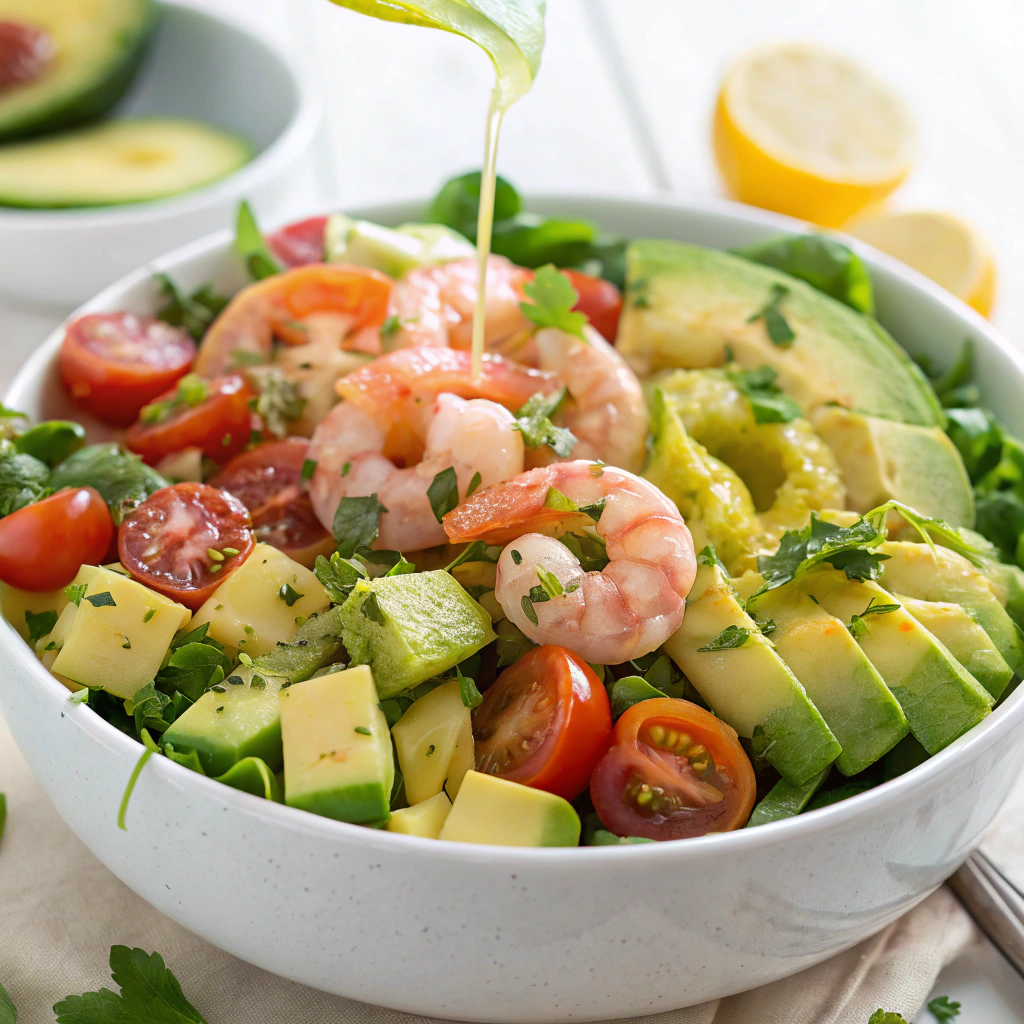 Легкий салат с авокадо и креветками: идеальный выбор для здорового питания 