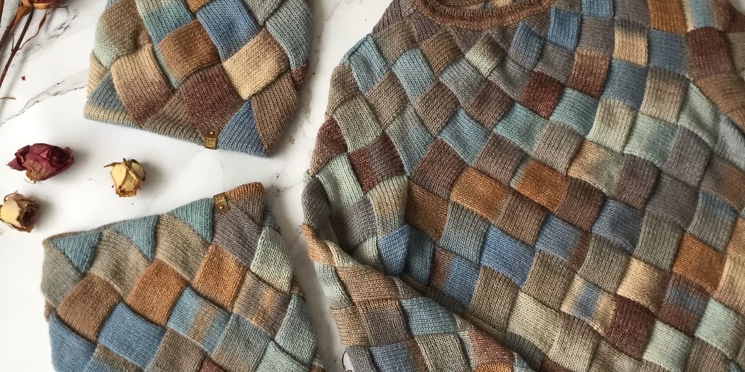 Энтрелак – техника вязания «плетеного полотна».