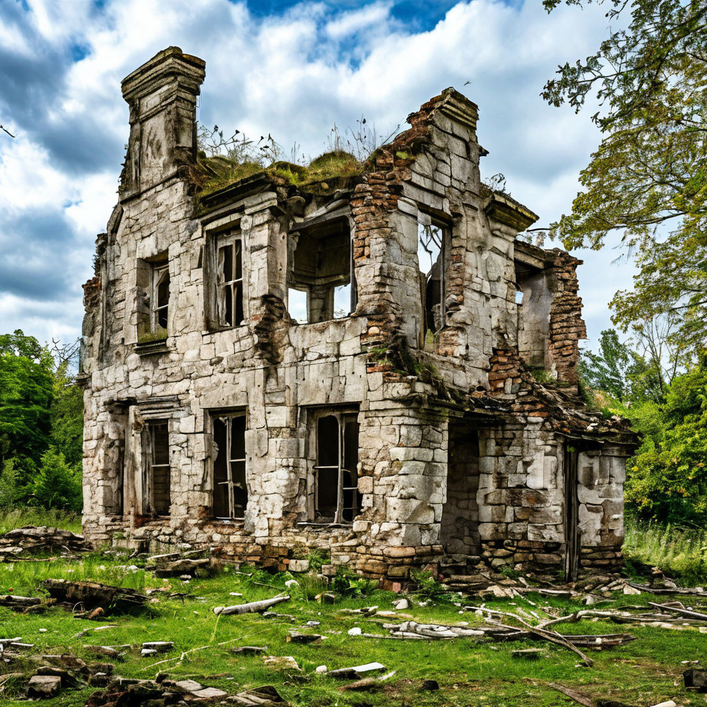Развалины. Иллюстрация сгенерирована нейросетью
