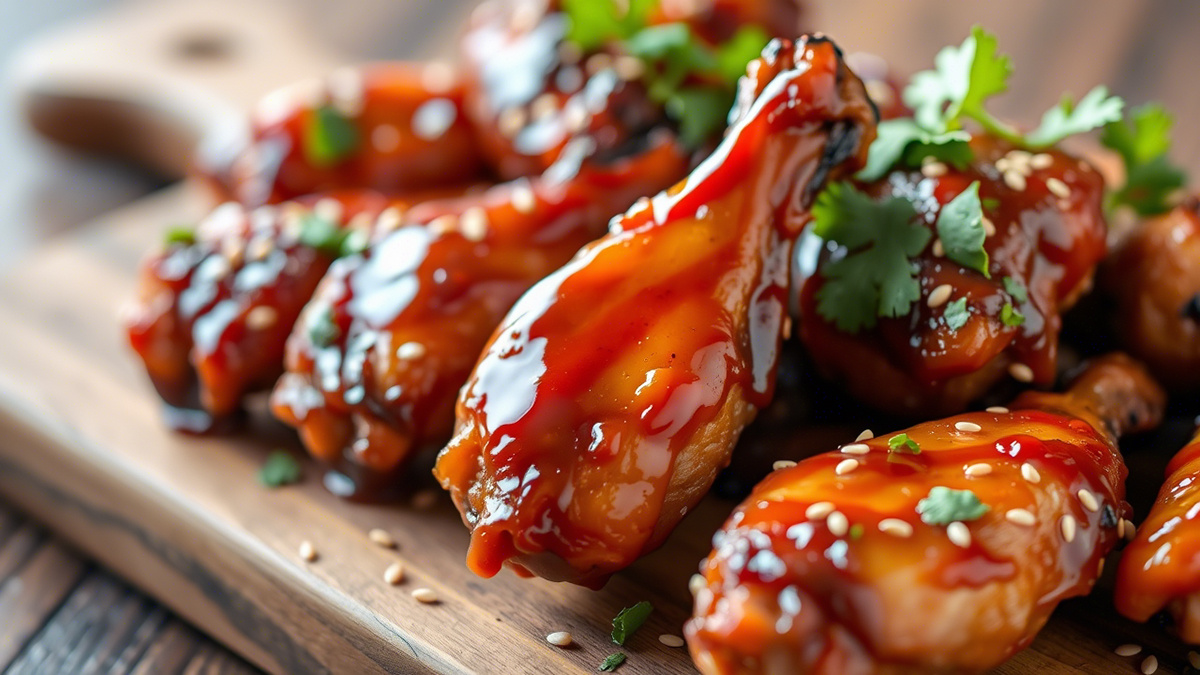 Куриные крылышки с соусом барбекю