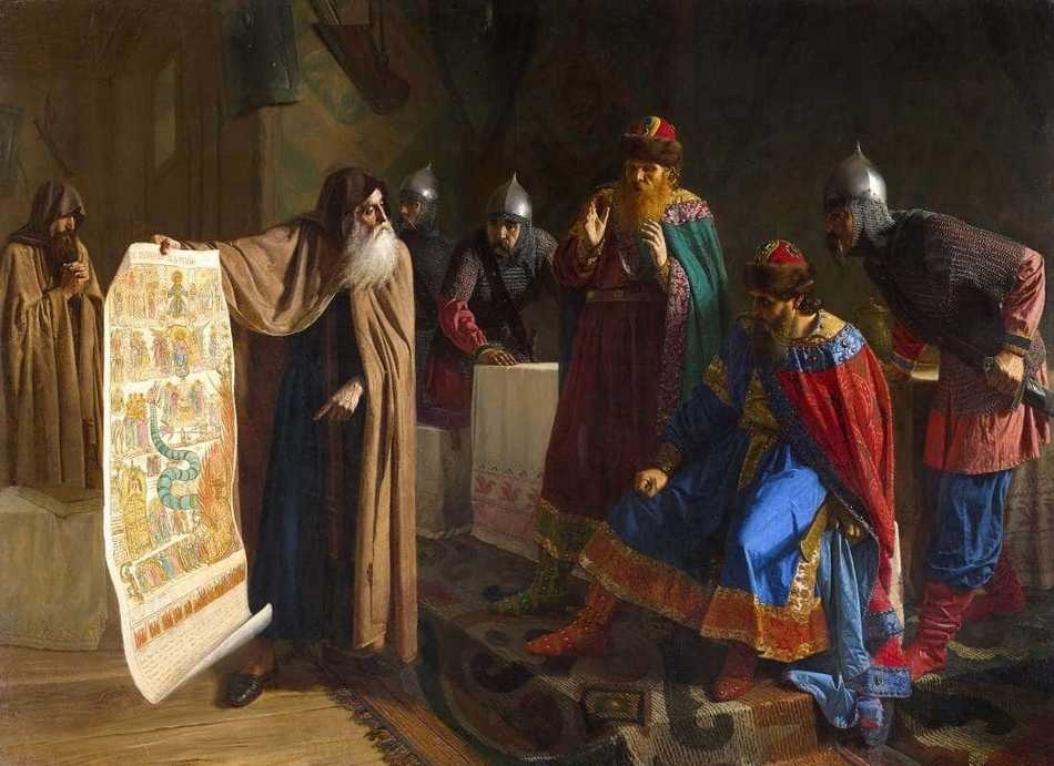 Выбор веры князем Владимиром. Показ Образа 